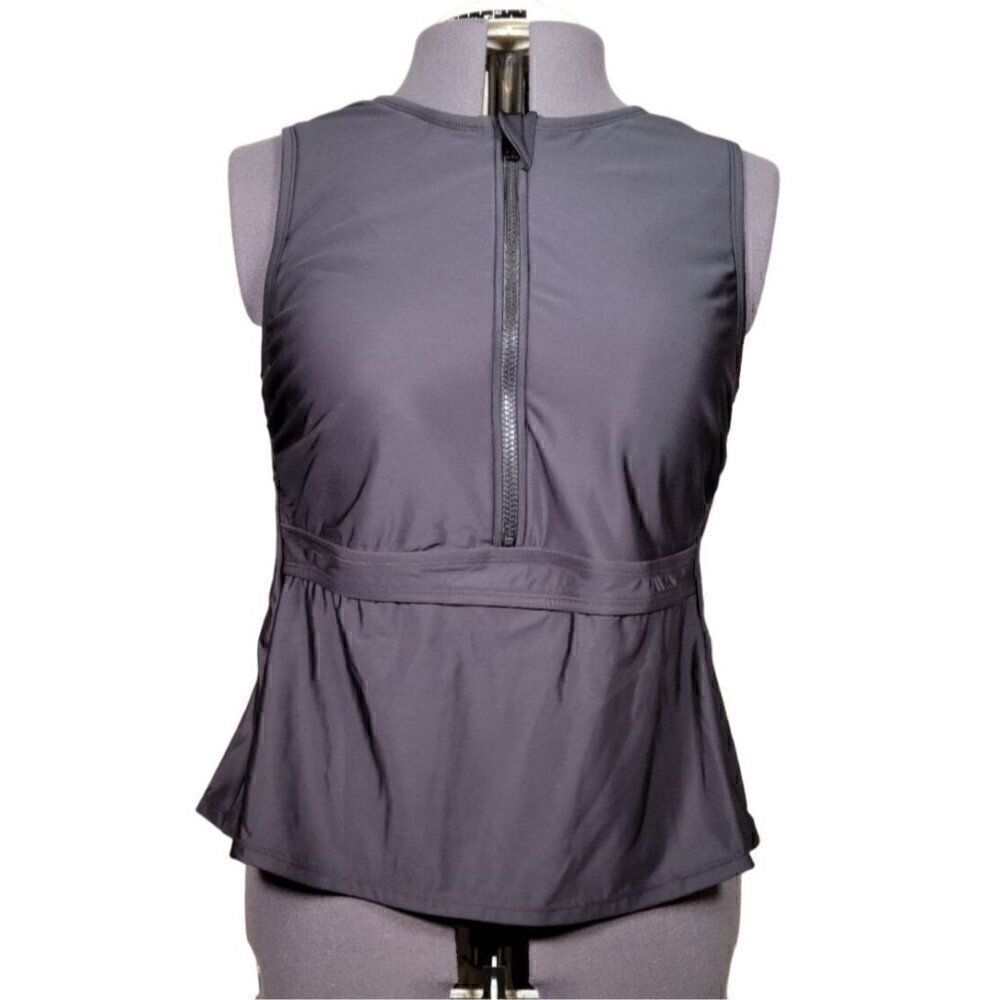 All in Motion Women's Sleeveless Zipper Front Rash Guard Sz 24W